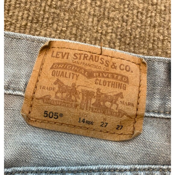 Levis 505 Jeans Womens 14 (27x27) Mid Rise Straight Leg Gray Wash 90s Denim - Picture 8 of 9
